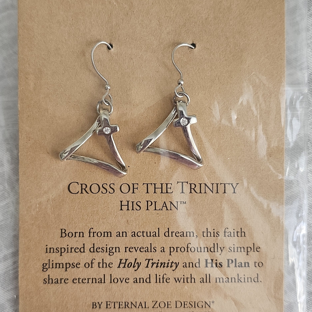 Cross of the Trinity Silver Earrings